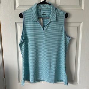Adidas Sleeveless Striped Golf Polo XL - NWT